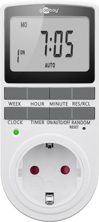 Digitaalne nädala taimer 10-programmi 16A 3600W IP20