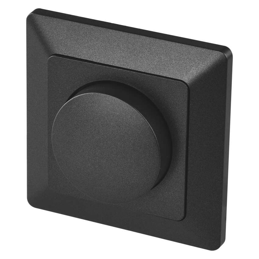 Dimmer 230V tava/LED lampidele, pöördnupuga, süvistatav must