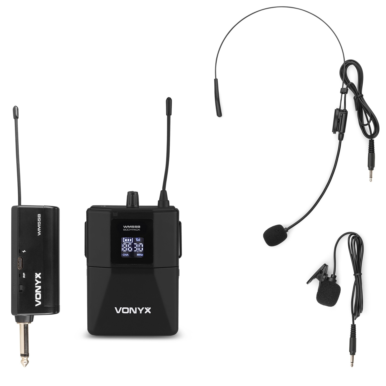 Беспроводная поясная микрофонная система UHF WM55B 1 канал