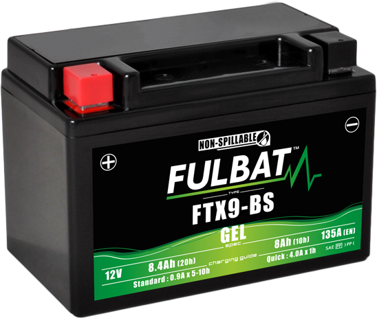 Motorcycle starter battery 12V 8Ah 135CCA +- YTX9-BS 152x88x106