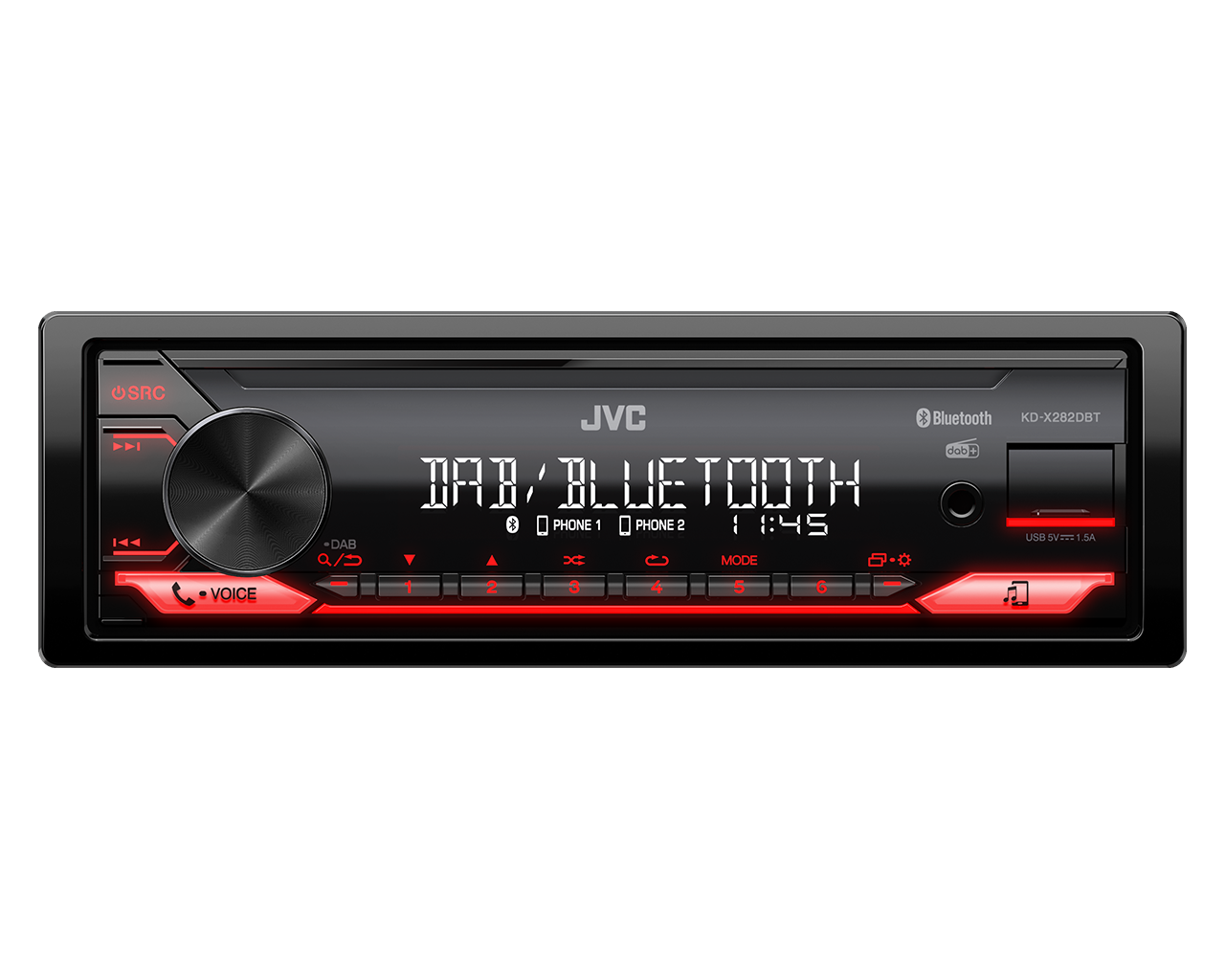 Автомагнитола 1DIN AM FM DAB+ BT USB AUX 4*50W