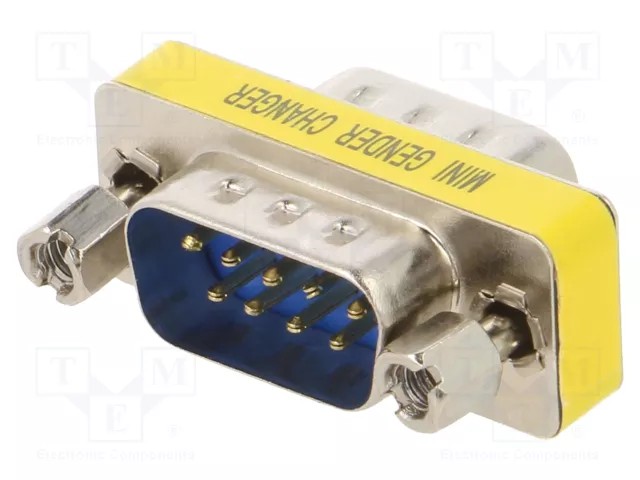 Transition: adapter; D-Sub 9pin male,both sides; gender changer