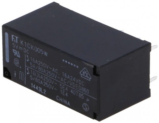 Relee 5VDC SPDT 16A/250V 80mA FUJITSU-TAKAMISAWA