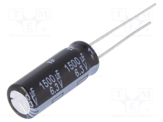 Elektrolüütkondensaator 1500uF 105C 8*20mm THT 6.3VDC