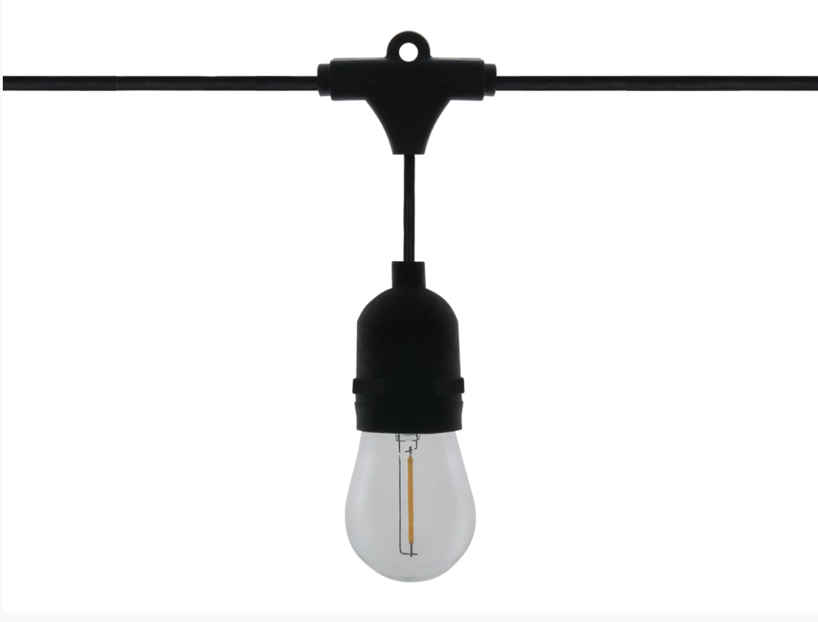 Valguskett 10x E27 LED 1W 2700K must 5m IP65