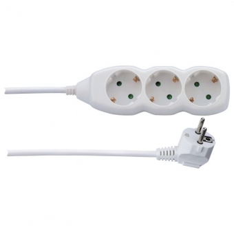 Extension cord 3 socket 5m 3g1.5mm2 16A White