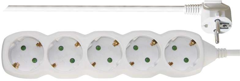 Extension cord 5 socket 3m 3g1.5mm2 16A White