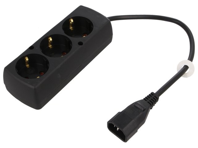 Adapter 30cm for UPS 3 sockets 230AC / C14 plug