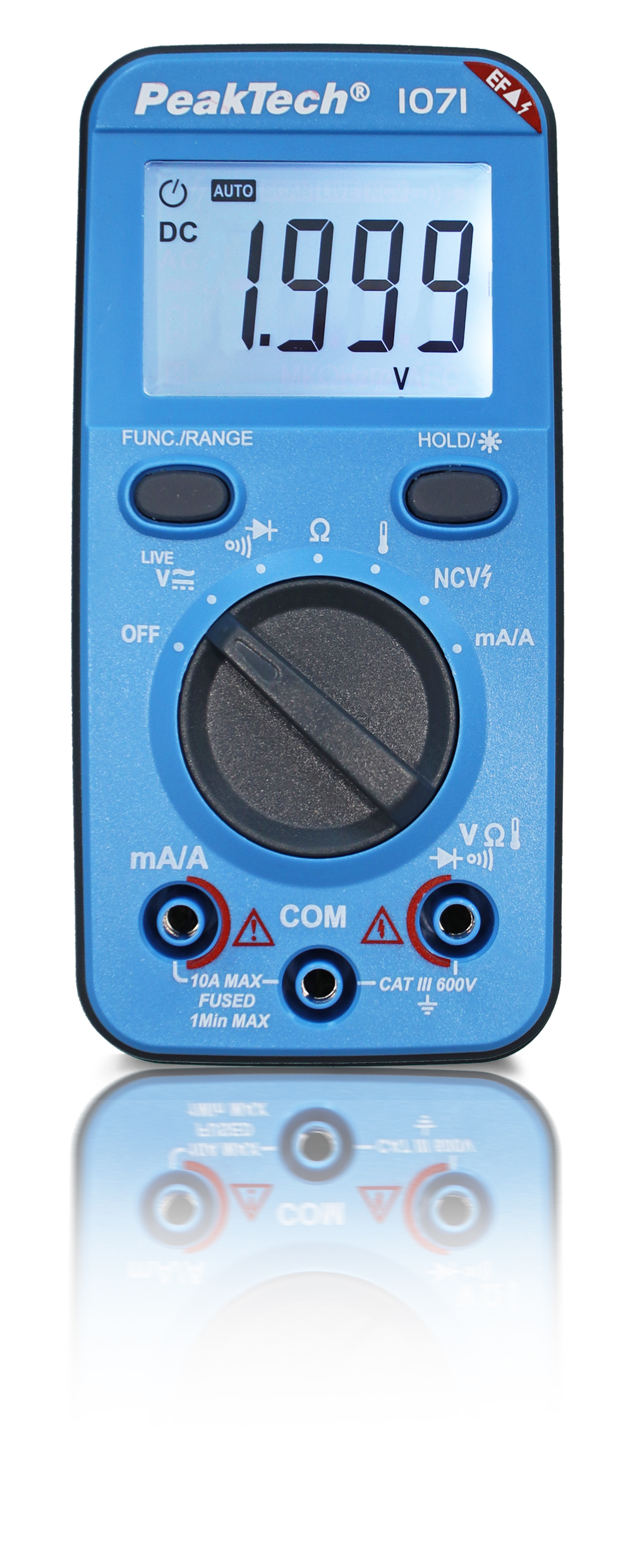 PeakTech Digital Multimeter, 600V AC/DC with NCV and live test