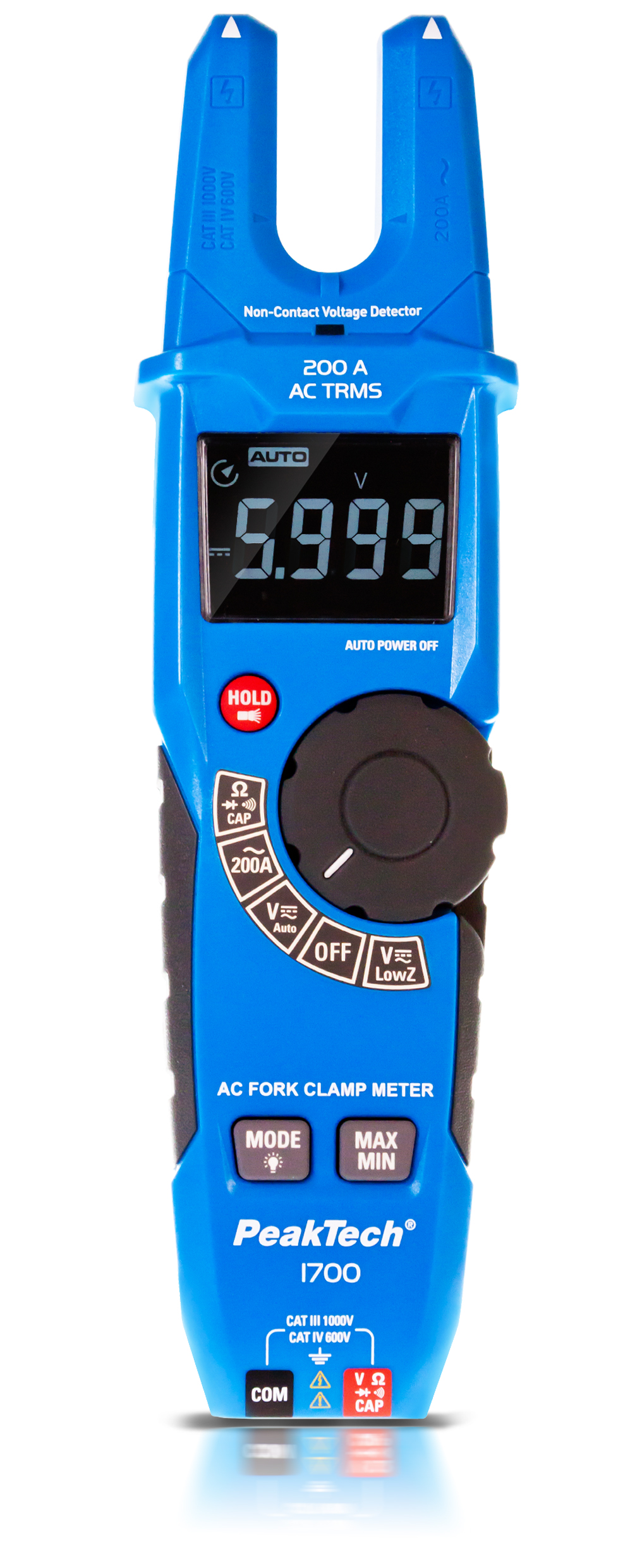 True RMS clamp meter, 6.000 counts, 200 A AC, 1000V AC/DC