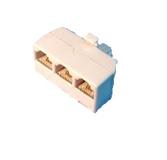 RJ11 pistik-3xRJ11 pesa Valge