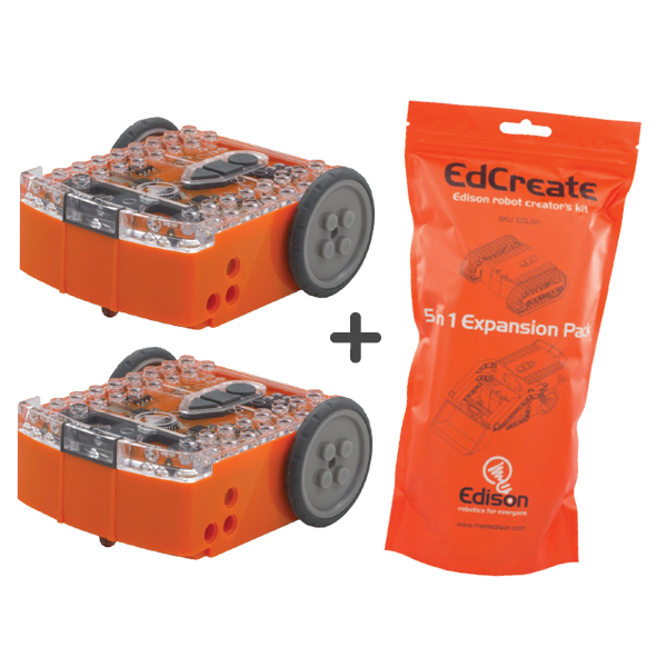 Leiutaja täiskomplekt, 2x robot, klotside lisapakett