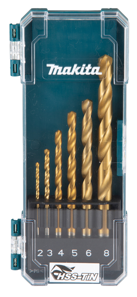 Makita metallipuuride komplekt 6tk 2,3,4,5,6,8mm HSS-TiN