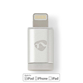 Lightning Adapter, Apple Lightning 8-Pin, USB Micro-B Emane, Kullatud, Ümar