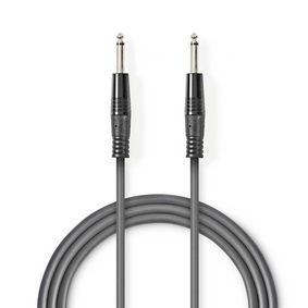 Mono Audio Cable, 6.35 mm Male, 6.35 mm Male, Nickel Plated, 3.00 m