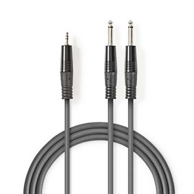 Stereo helikaabel, 2x 6.35 mm Isane, 3.5 mm Isane, Nikeldatud, 5.00 m