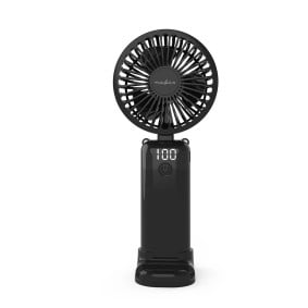 Käsiventilaator, 90 mm, 6 kiiruse seadistust, Must