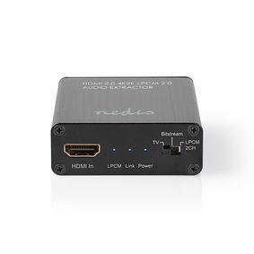 Аудиоэкстрактор HDMI™, Вход HDMI™, TosLink гнездо / 1x 3.5 мм аудиовыход / 1x выход HDMI™, Максимальное разрешение: 4K@60Hz, 18 Гбит/с