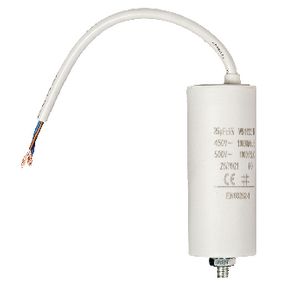 Capacitor, 25 uF, 450 V, Faston + Cable, 1 pcs