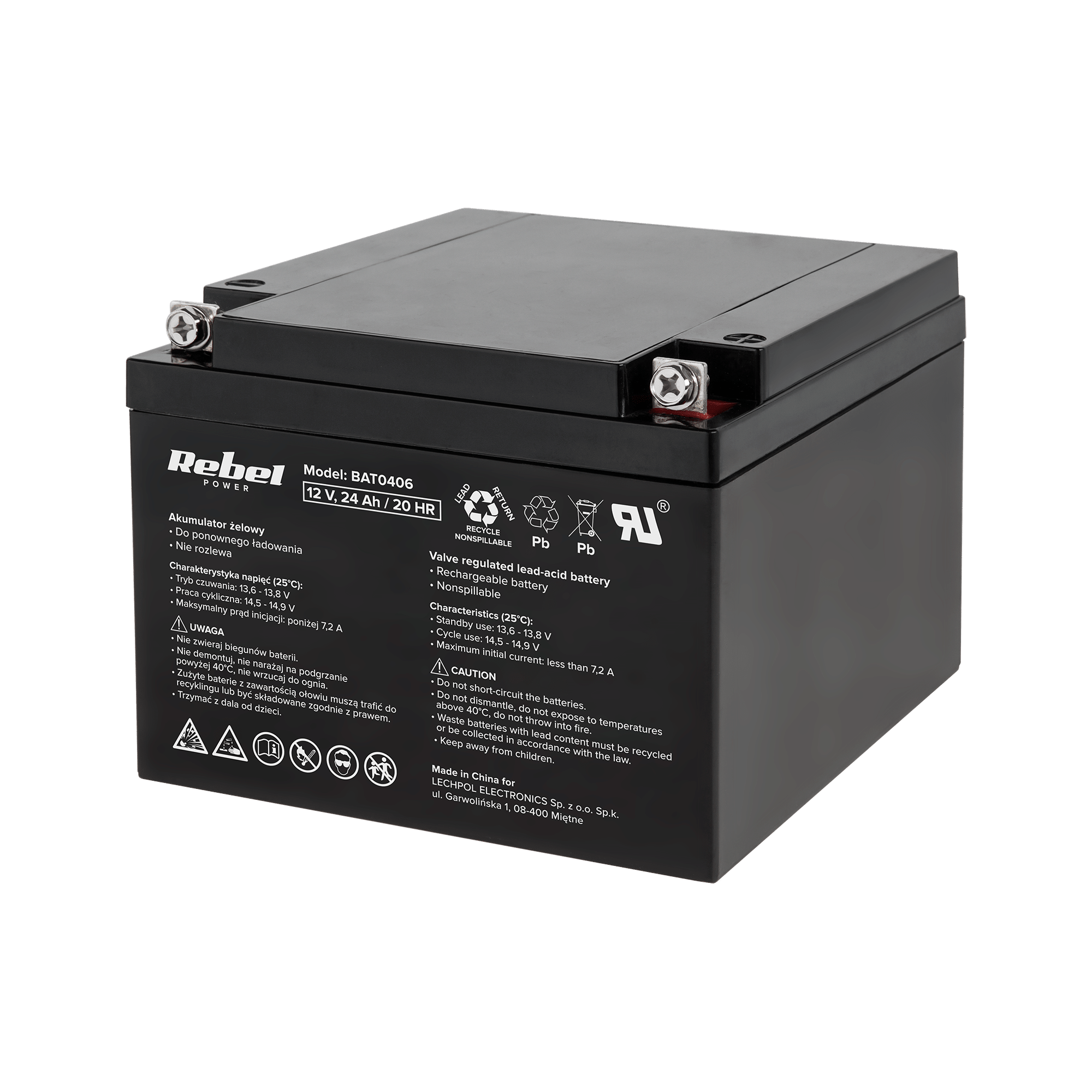 Rebel Gel Battery 12V 24Ah