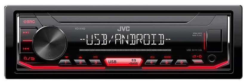 Автомагнитола JVC KDX-162 USB RED