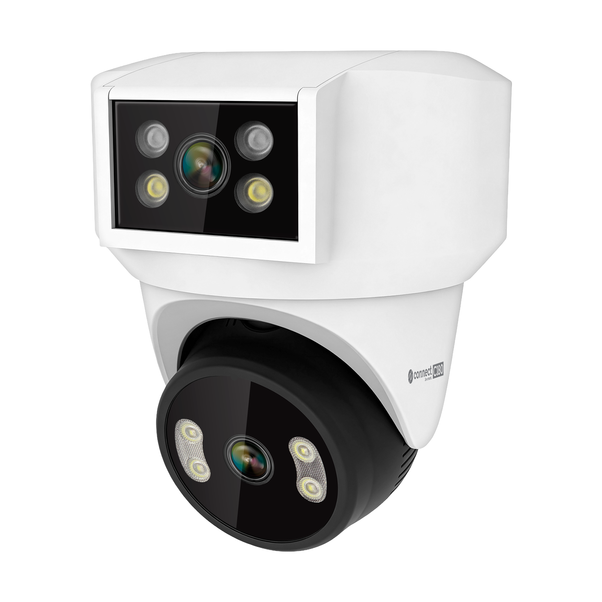 Kruger&Matz Connect C180 наружная WiFi камера 2x объектива PTZ 360° 2K Tuya Smart Life цветное ночное видение AI аудио