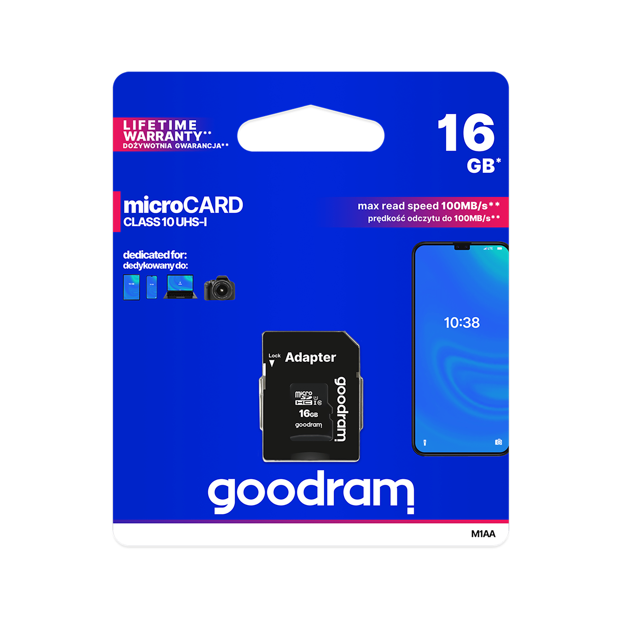 Карта памяти microSD 16GB UHS-I Goodram с адаптером