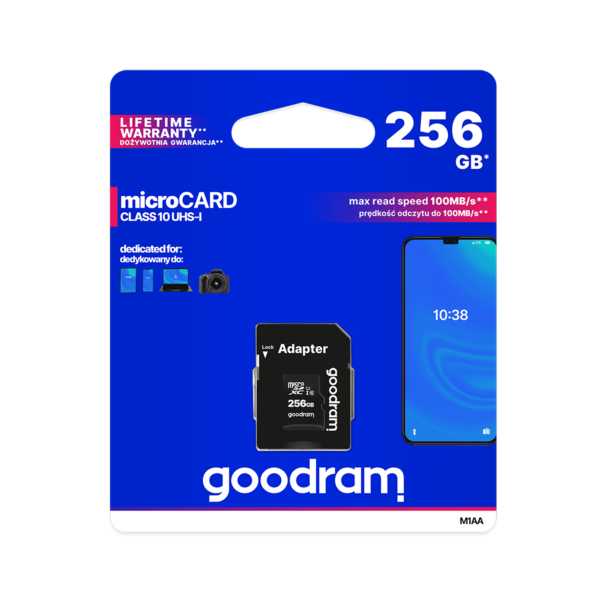 Карта памяти microSD 256GB UHS-I Goodram с адаптером