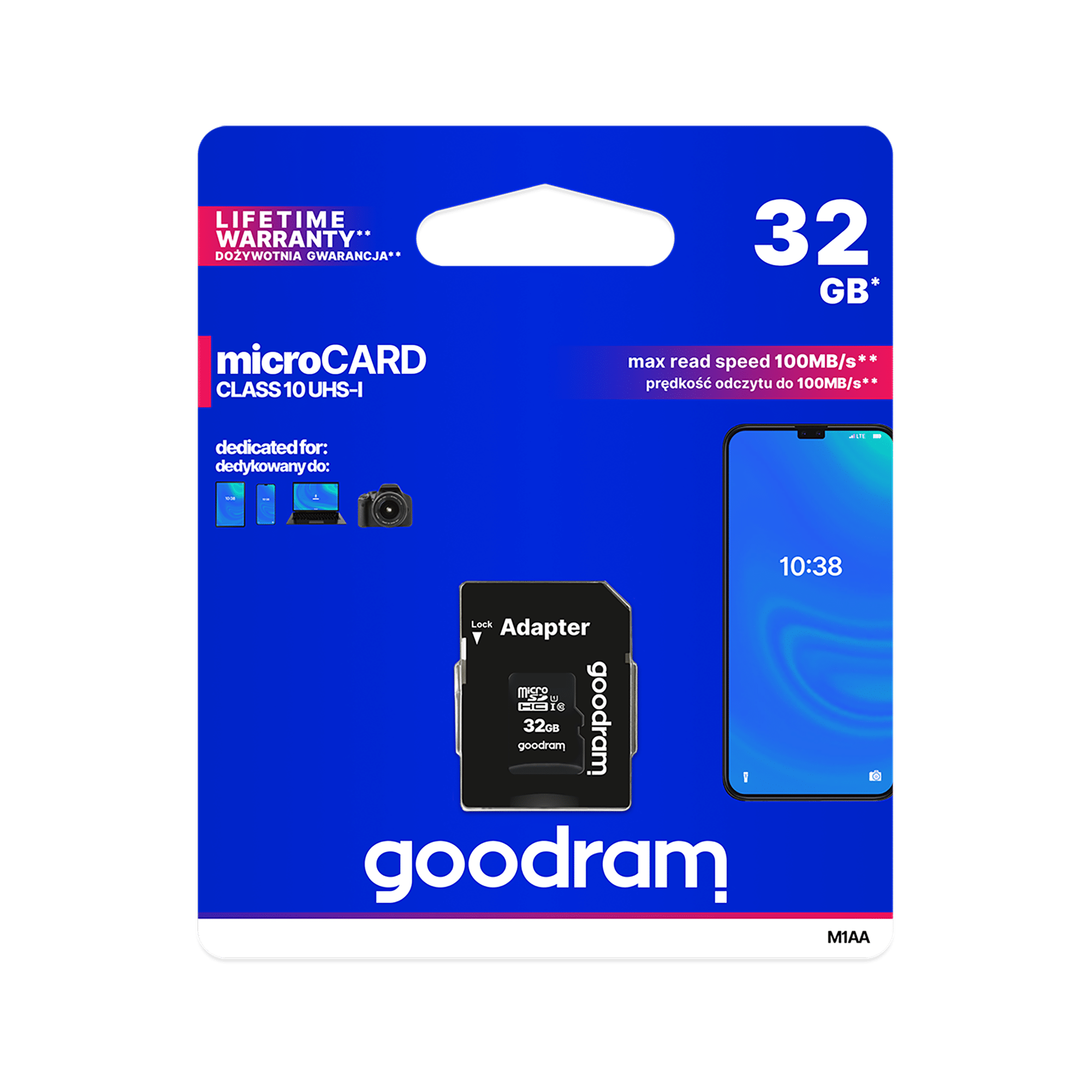 Карта памяти microSD 32GB UHS-I Goodram с адаптером