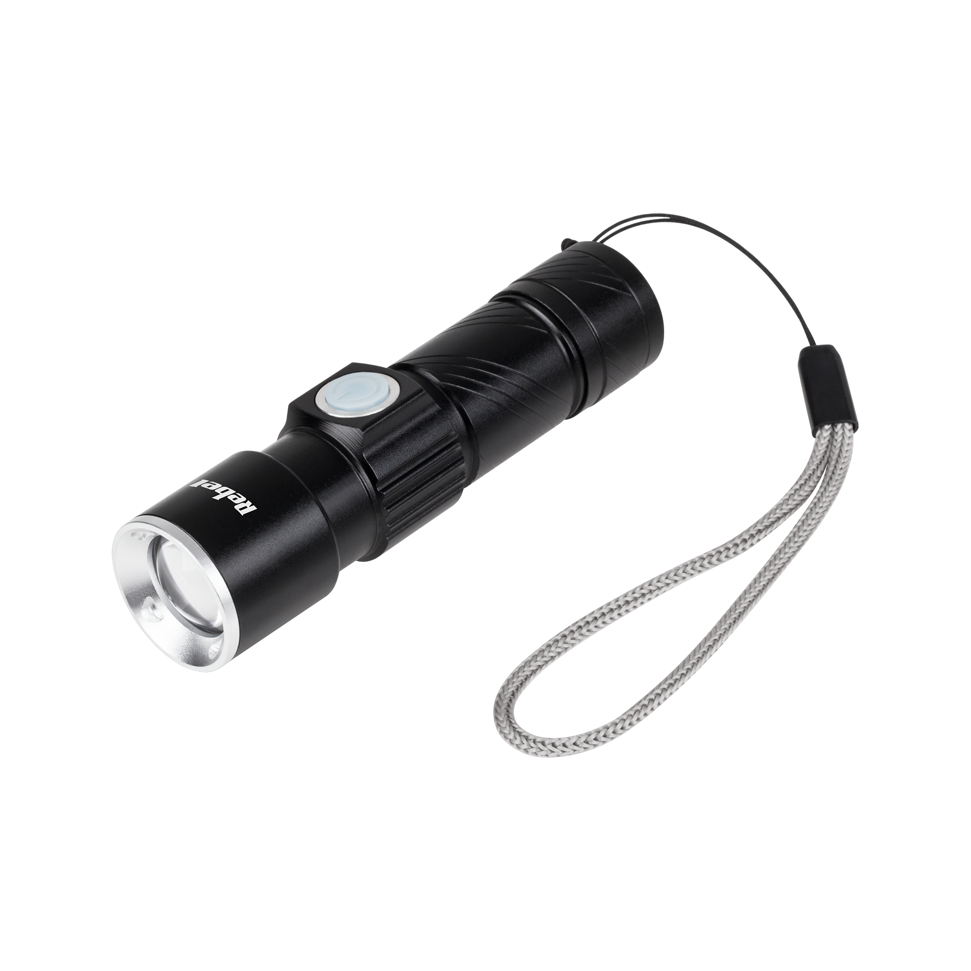 Aluminum flashlight 3W (ZOOM, USB plug)