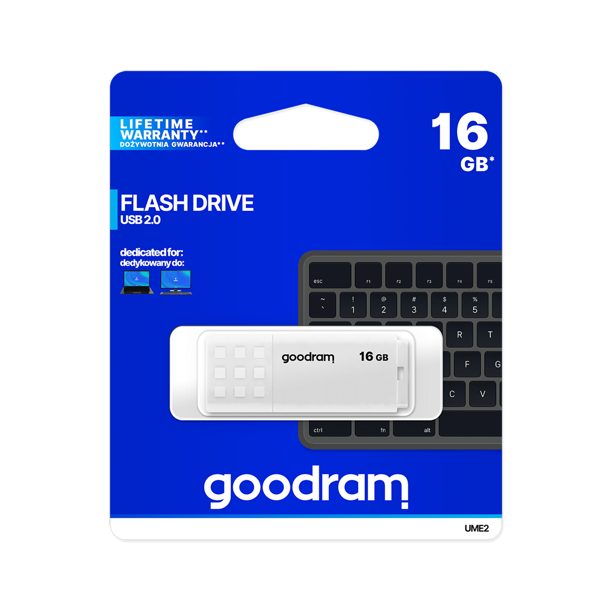 Флешка Goodram USB 2.0 16GB, белая