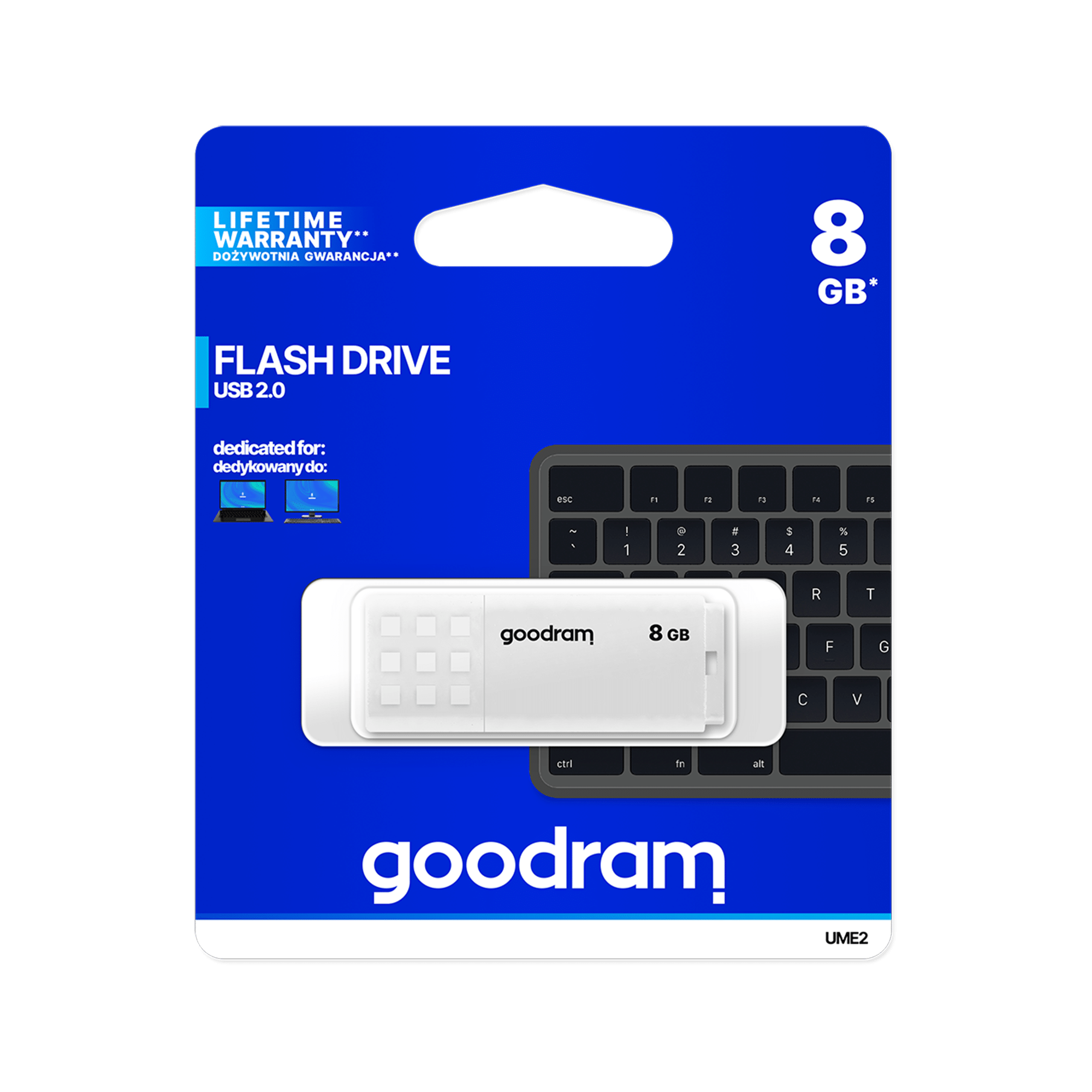 Флешка Goodram USB 2.0 8GB, белая