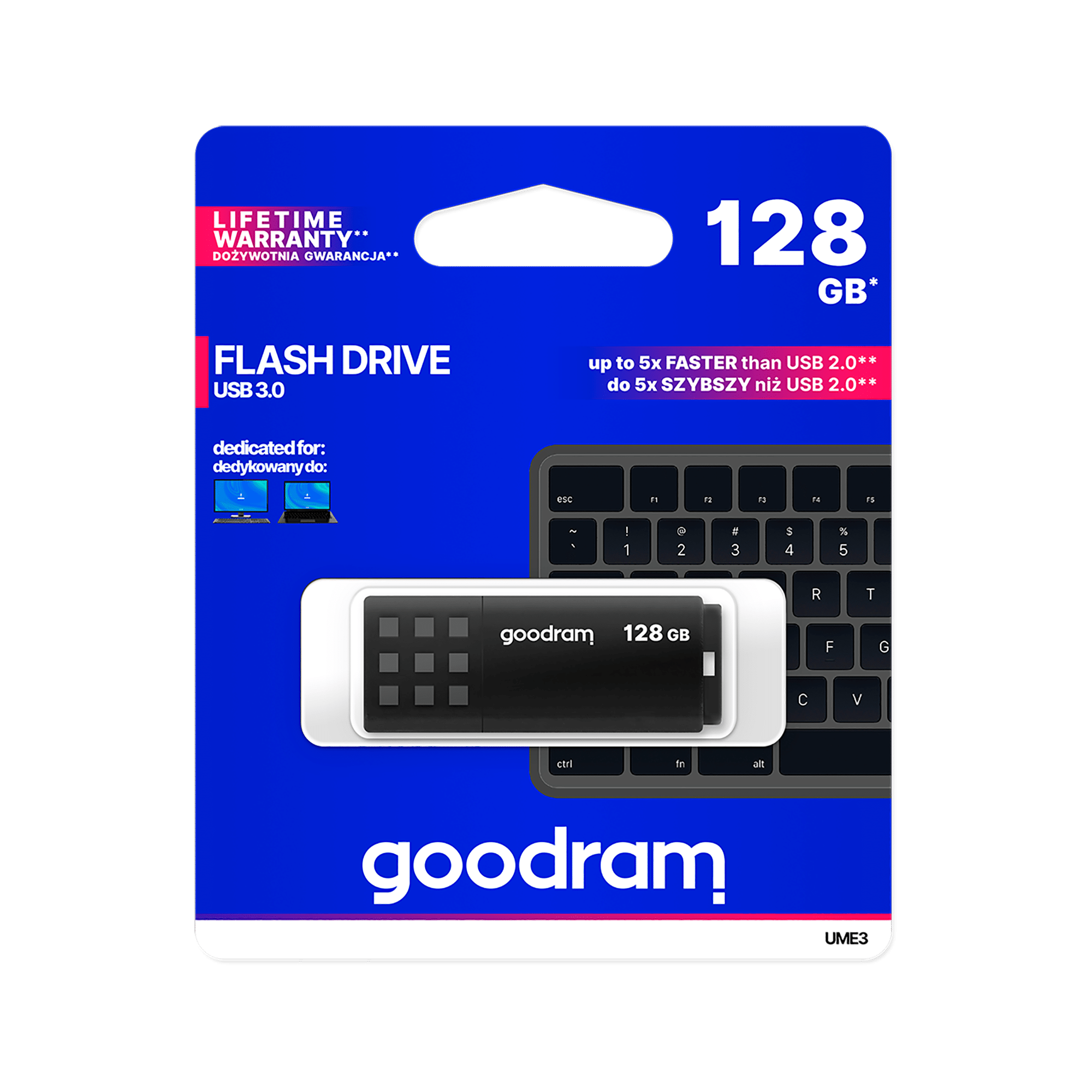 Флешка Goodram USB 3.2 128 ГБ, черная