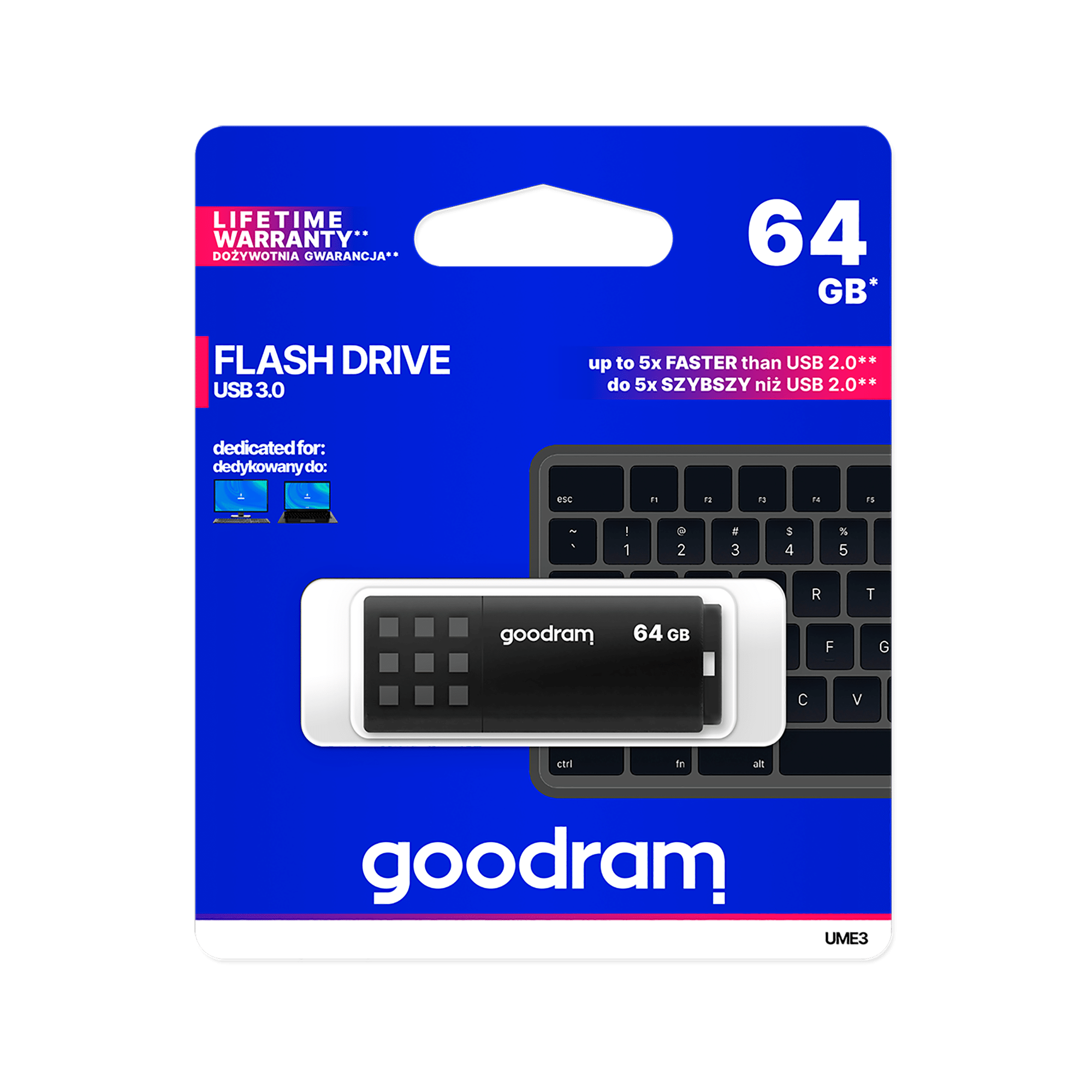 Флешка Goodram USB 3.2 64GB, черная