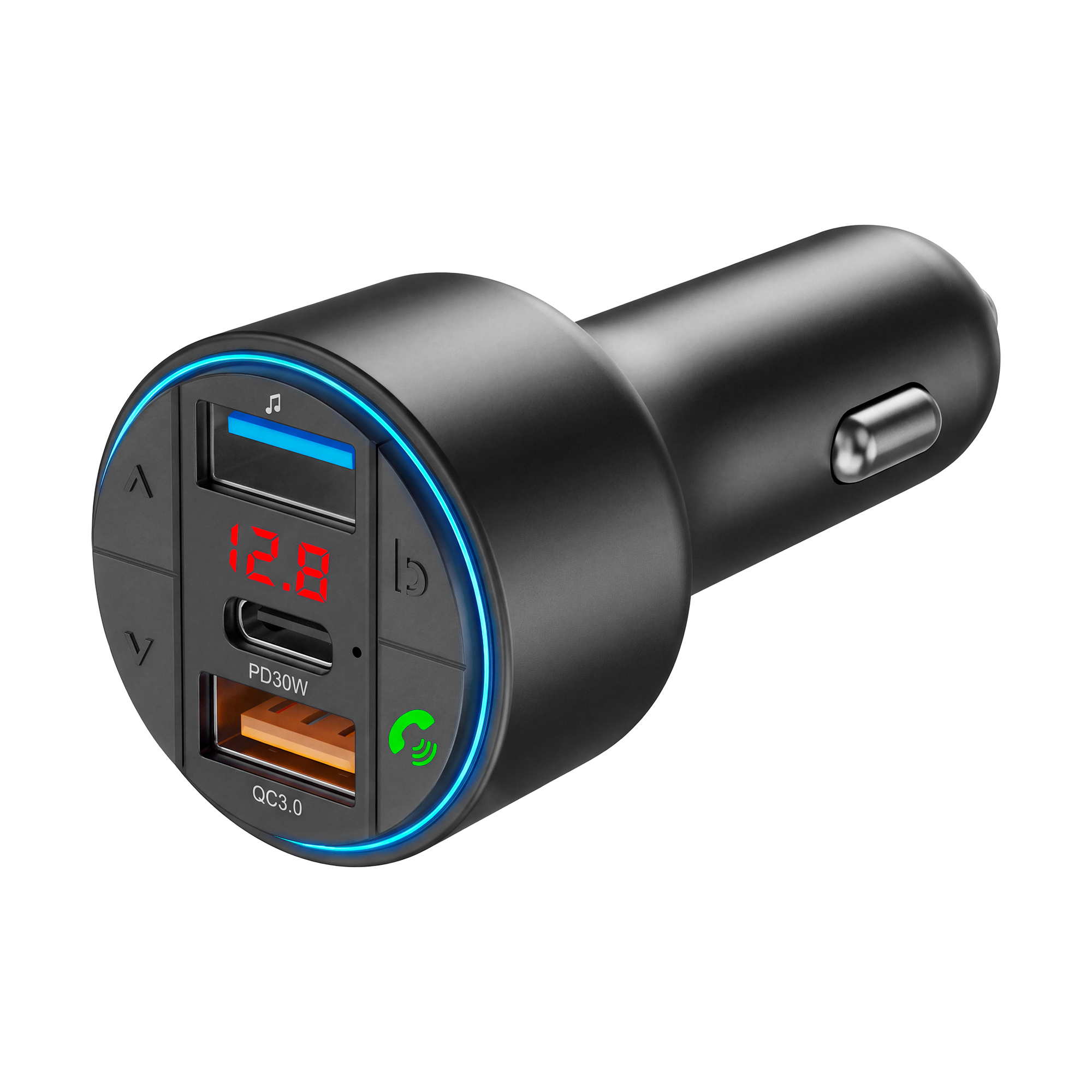 FM car transmitter with BT function (2x USB + USB-C)