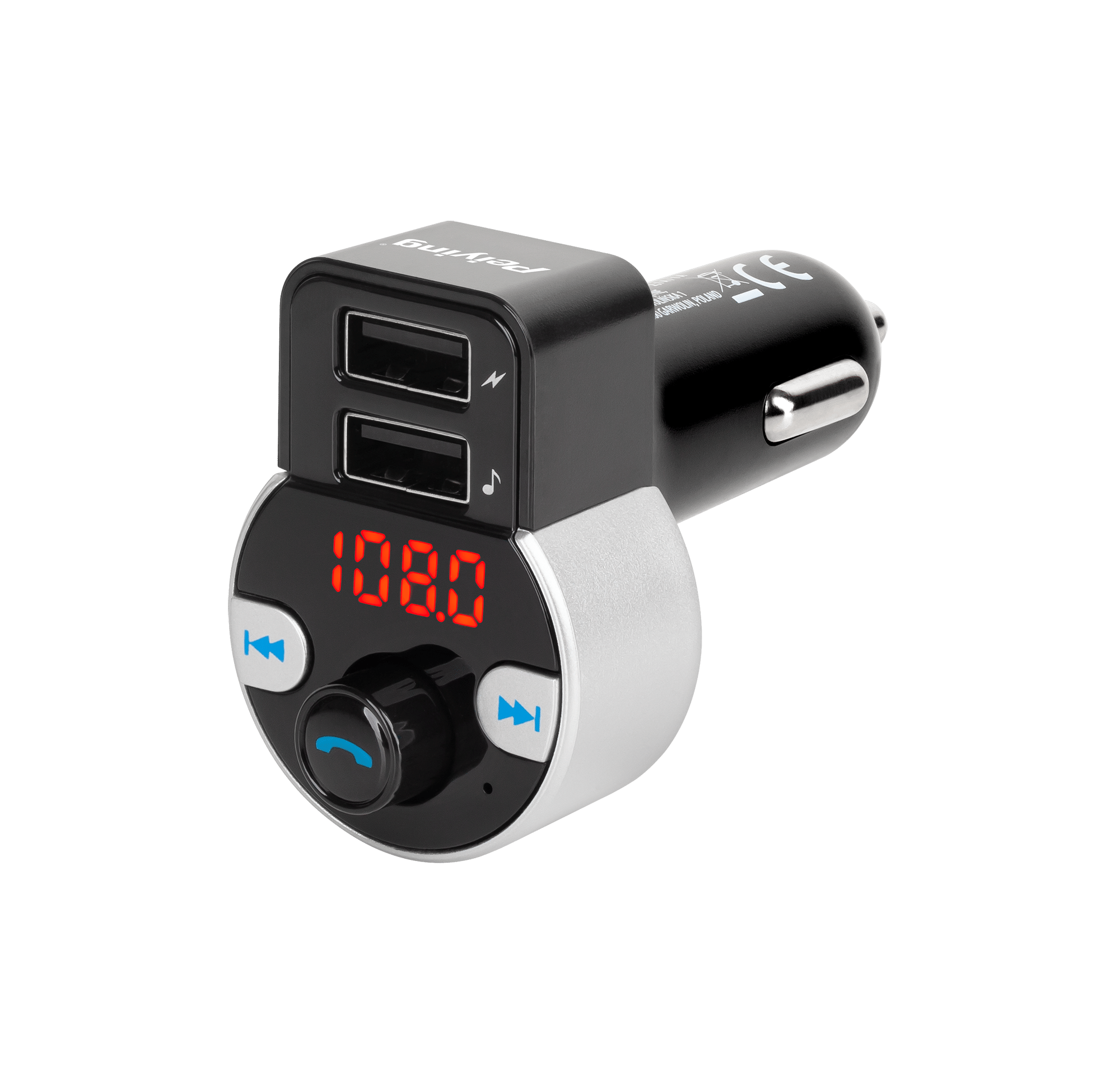 Автомобильный FM-трансмиттер с функцией Bluetooth (2 USB-порта)