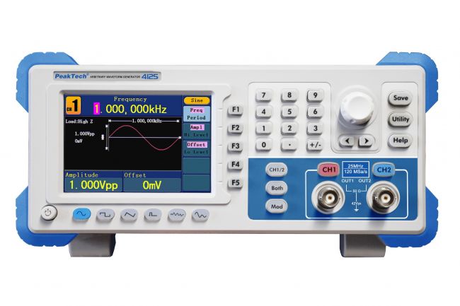 2-kanaliline suvalise funktsiooni generaator, 1 µHz - 25 MHz
