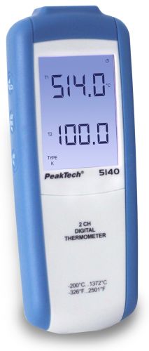 Цифровой термометр 2-канальный, от -200 до +1372°C