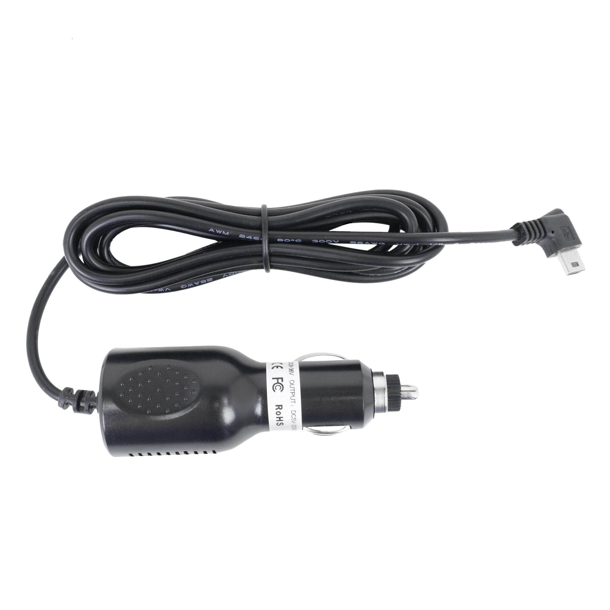 PNI car charger with mini USB plug 12V/24V - 5V 2A, for GPS, cable length 190 cm