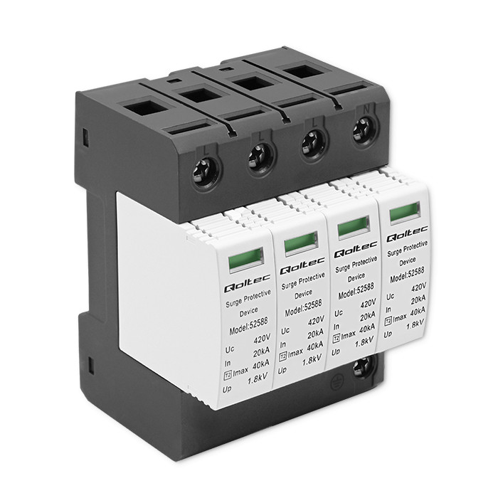 Qoltec AC surge protector arrester 4P 420V T2 C
