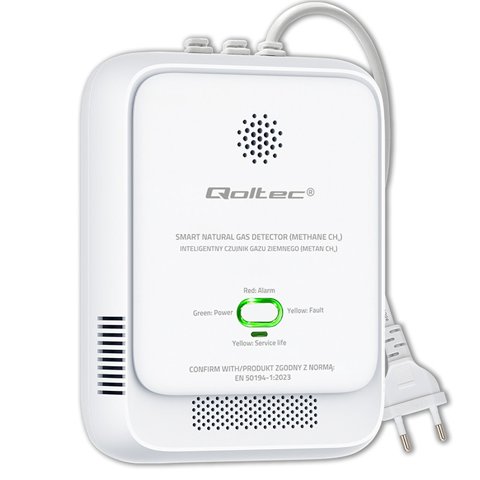 Qoltec sertifitseeritud maagaasi lekkeandur CH4 detektor NG 85dB alarm LED