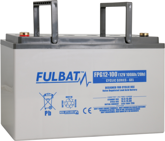 Fulbat FPG12-100 GEL Deep Cycle 12V 100Ah geelaku +-