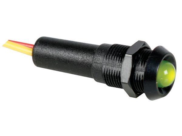 Мигающий LED светильник 12V, зеленый - черный корпус