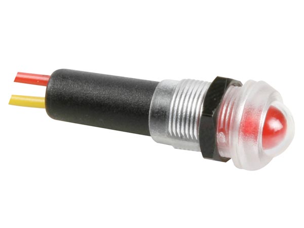 Водонепроницаемый, красный мигающий LED-фонарь: 12V - черный корпус