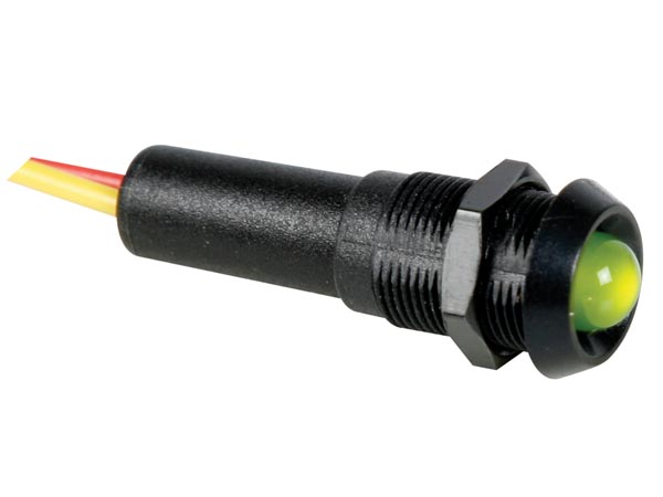 Зелёный LED-индикатор, 24V - чёрный корпус