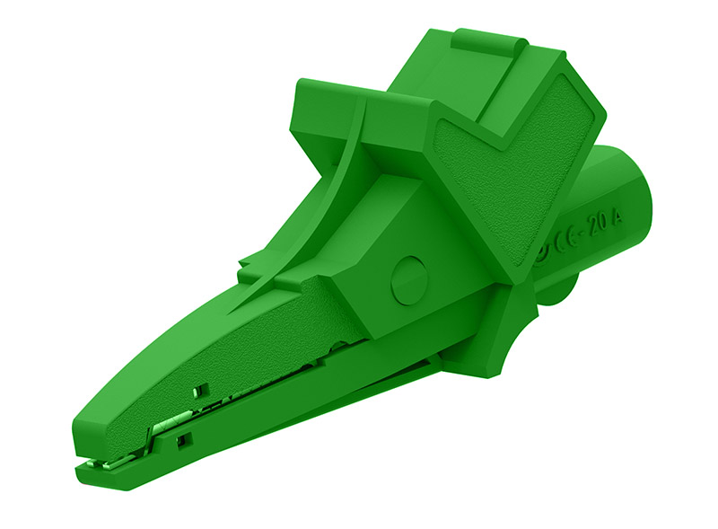 Isolated alligator clipsl: 4mm; 20A , 1000V CATIII, green
