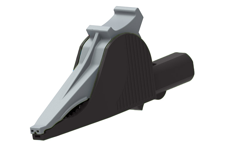 Isolated alligator clip:4mm; 36A, 1000V CATIII , black (Electro PJP )