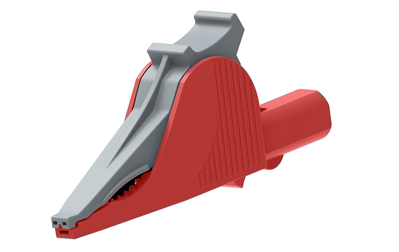 Isolated alligator clip:4mm; 36A, 1000V CATIII , red (Electro PJP )