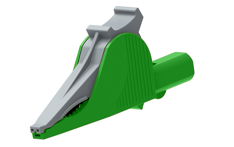 Isolated alligator clip:4mm; 36A, 1000V CATIII , green (Electro PJP )