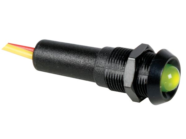 Зелёный LED-индикатор, 5V - чёрный корпус